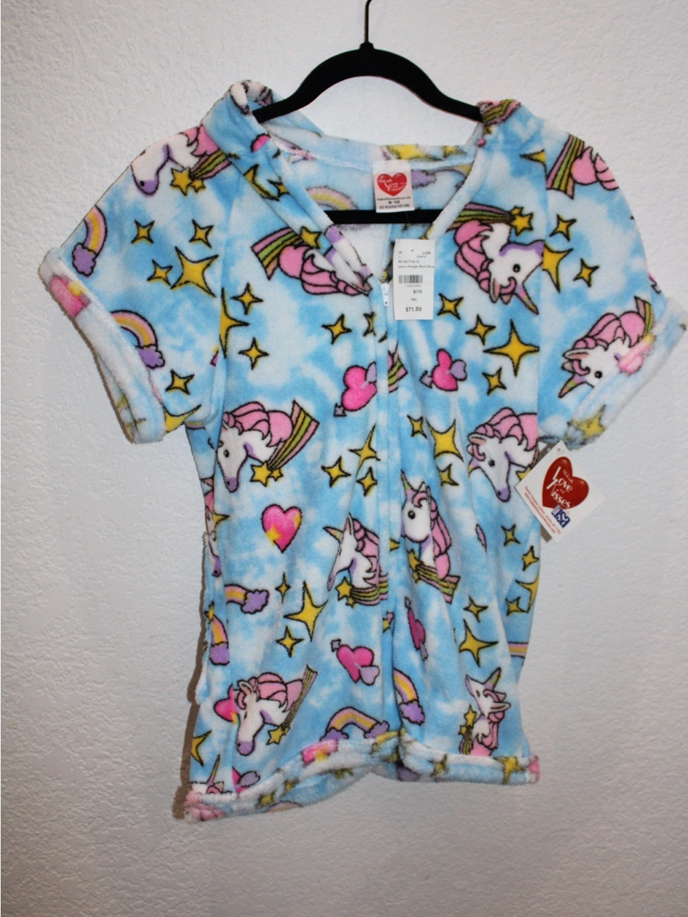 Kids Love & Kisses Unicorn Hooded Romper — Brand New With Tags